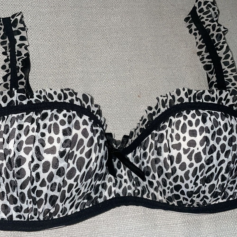 Sophie & Me Adorable Cow Print Balconette Bra 34C